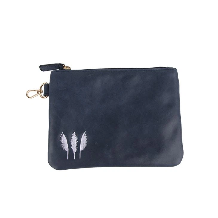 Leather Golf Valuables Pouch Zipper Leather Golf Valuables Pouch Zipper